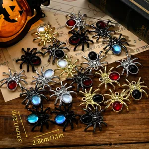 Gothische Spinne Anhänger mit Strasssteinen für Halloween DIY Schmuckherstellung