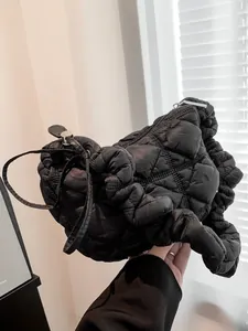 Γυναικεία Επενδυμένη Τσάντα Cloud Bubble Με Λαβή Scrunchie Διαμαντένιο Πλέγμα Τσάντα Ώμου Hobo Μόδα Casual