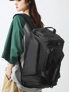 Large Capacity Gym Bag Oxford Waterproof Duffle Bag With Shoe Compartment Dry Wet Separation Travel Weekender Bag Black