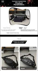 Detailed parameter display of waterproof crossbody chest bag with size and color options