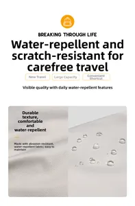 Detailed view of water-resistant and scratch-resistant fabric for large capacity backpack