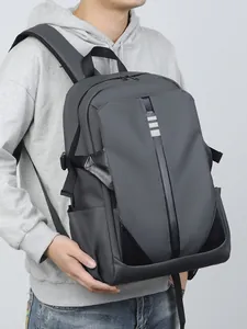 Men's Casual Waterproof Backpack Large Capacity Laptop Bag With Reflective Stripe Travel School Bag For Men Students