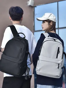 Waterproof large capacity minimalist backpack for men and women in grey and black