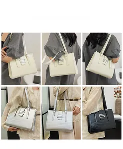Detailed views of high-capacity tote bag in white, silver, and black textures