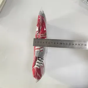 Detailed measurement of red Christmas gnome fridge handle cover with Merry Christmas hat
