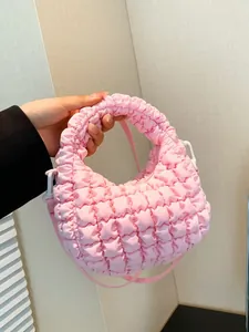 Sac à Épaule Plissé Nuage de Style Coréen pour Femmes Sac à Bandoulière Bulle Matelassé Grande Capacité Sac à Main Casual