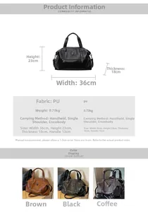 Detailed dimensions and litchi texture material of the large capacity crossbody tote bag