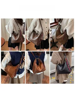 Three-color leather backpack set showing brown, tan and black multifunctional styles