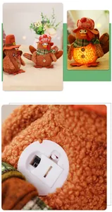 Details von Thanksgiving Truthahn Plüsch mit Leuchtfunktion und Batteriefach-Boden
