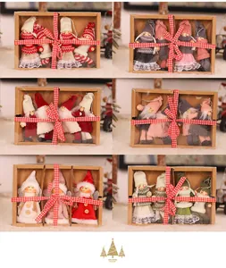Six sets of vintage Christmas angel tree ornaments in decorative gift boxes with ribbons