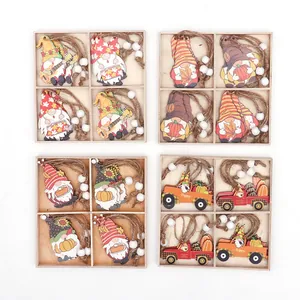 Autumn Gnome wooden hanging decor set for Harvest Thanksgiving home scene decorations