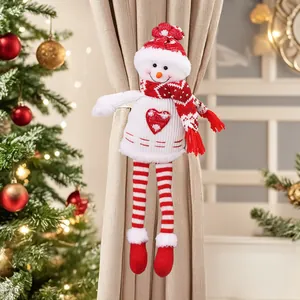 Fermatende a forma di pupazzo di neve di Natale con gambe lunghe per decorazioni festive