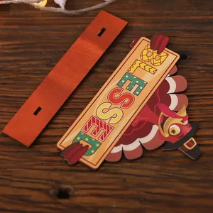 Thanksgiving wooden turkey tabletop ornament with 'BLESSED' text and autumn harvest design