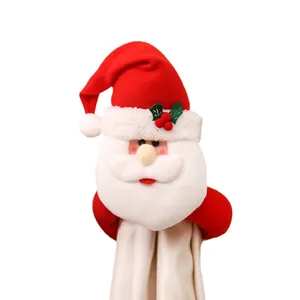 Christmas Santa Claus plush curtain tieback and bottle topper holiday decoration