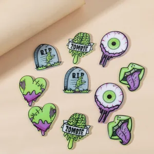 Griezelige Halloween-bedeltjes van acryl met oogbal en hart voor DIY-sieraden maken