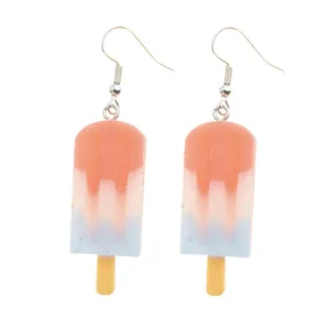 Creative gradient ice cream popsicle earrings with colorful summer aesthetic design