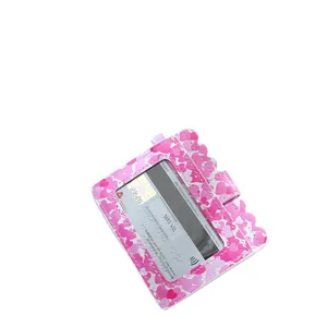 Silicone bead keychain bracelet with heart pattern PU leather card holder and tassel