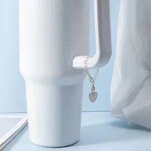 Golden heart charm chain with letter Y for water bottle handles and bags decoration