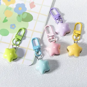 Süßer Harz Stern Schlüsselanhänger Macaron Farbe Pummeliger Stern Tasche Anhänger Zubehör Für Damen Mädchen Rucksack Geschenk