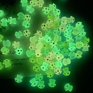 Mini champignons lumineux en résine vert et jaune pour décoration de jardin DIY nuit