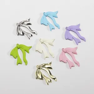 Colgantes de lazo en aleación de siete colores para bisutería DIY y llaveros creativos