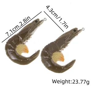 Detailed size specifications of creative shrimp model pendants for DIY accessories