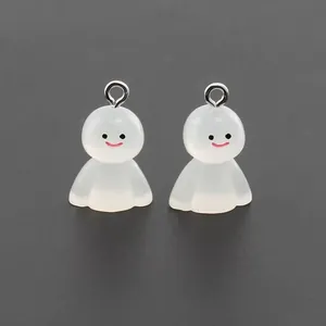 Glow-in-the-dark resin ghost pendants for Halloween decor and landscape miniatures