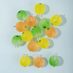Realistische Mini Harz Frucht Charms Für DIY Ohrringe Schmuckherstellung Orange Zitrone Limette Form Anhänger Zubehör