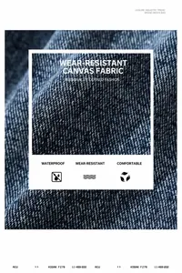 Makroaufnahme von strapazierfähigem, wasserfestem blauem Denim-Stoff mit Webstruktur