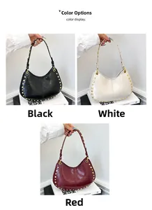 Comparaison détaillée des sacs hobo punk en noir, blanc et rouge vin chic