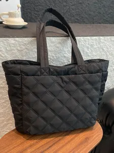 Damen Gesteppte Tragetasche Große Kapazität Nylon Schultertasche Rautenmuster Handtasche Für Pendeln Reise Büro Freizeit
