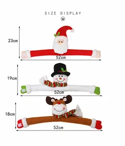 Size display showing height and width details for Santa, Snowman and Reindeer curtain buckles