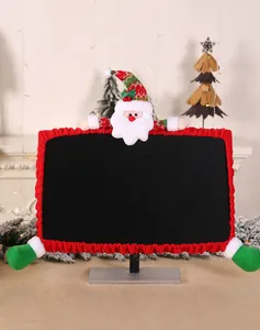 Detail view of 3D Santa Claus computer monitor cover with dimensions 62x38x6cm