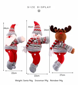 Tableau des tailles des boucles de rideaux de Noël modèles Père Noël Bonhomme de neige