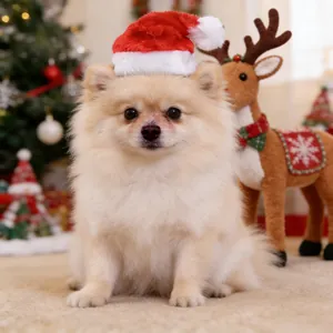 Christmas Pet Hat Red White Plush Small Dog Cat Warm Headwear Holiday Party Costume Photos Decor Supplies For Pets