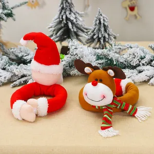 Christmas Santa and reindeer plush curtain buckles for holiday window decorations