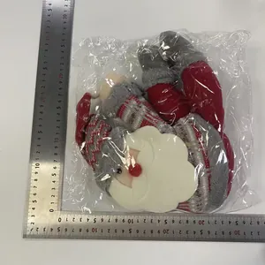 Christmas Santa Claus curtain buckle plush toy with striped knitwear and measuring ruler