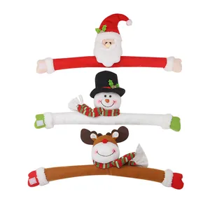 Christmas curtain buckle set with Santa, Snowman and Reindeer plush doll decorations