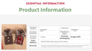 Detail of red plaid and brown burlap Christmas wine bottle covers with faux fur collars