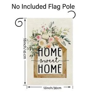 Specifiche dimensionali per bandiera da giardino floreale 12x18 pollici in lino