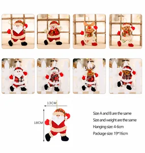 Detailed size guide for 18x13cm Christmas tree fabric hanging ornaments with dolls
