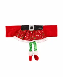 Detailed size display of a Santa belt and elf skirt chair cover, 46x30cm, 94g weight