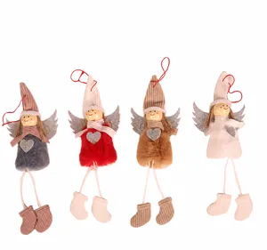 Detailed size display of 24cm plush angel dolls in grey, red, brown and white colors