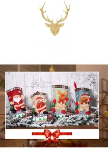 Detailed view of four festive Christmas stockings with 3D Santa, Snowman, Reindeer, and Bear