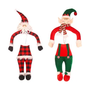 Cute Christmas plush Santa and elf ornaments for holiday tree decoration and gift giving