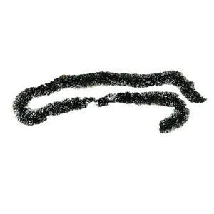Dark green and silver tinsel garland for Christmas party and festive atmosphere decor