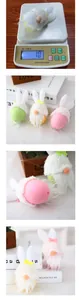 Detailed view of handmade Easter faceless gnome plush charms showing 10g lightweight design