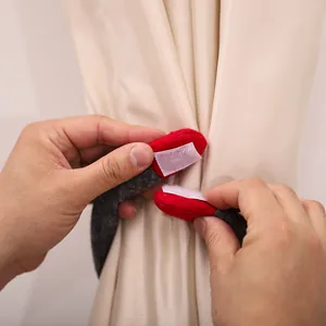 Christmas gnome curtain tieback made of soft felt with hook and loop fastener