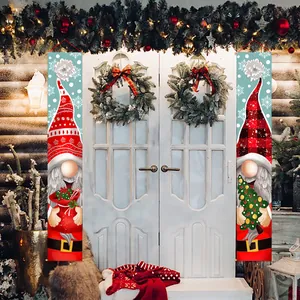 Banner per porta con gnomo di Natale con motivi festivi di regali per la decorazione