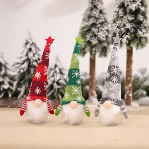 Weihnachten Gesichtsloser Zwerg Bonbonglas Kunststoff Aufbewahrungsflasche Mit Schneeflocke Strickmütze Rudolf Rentier Plüschpuppe Für Feiertagsfeier Heimdekoration